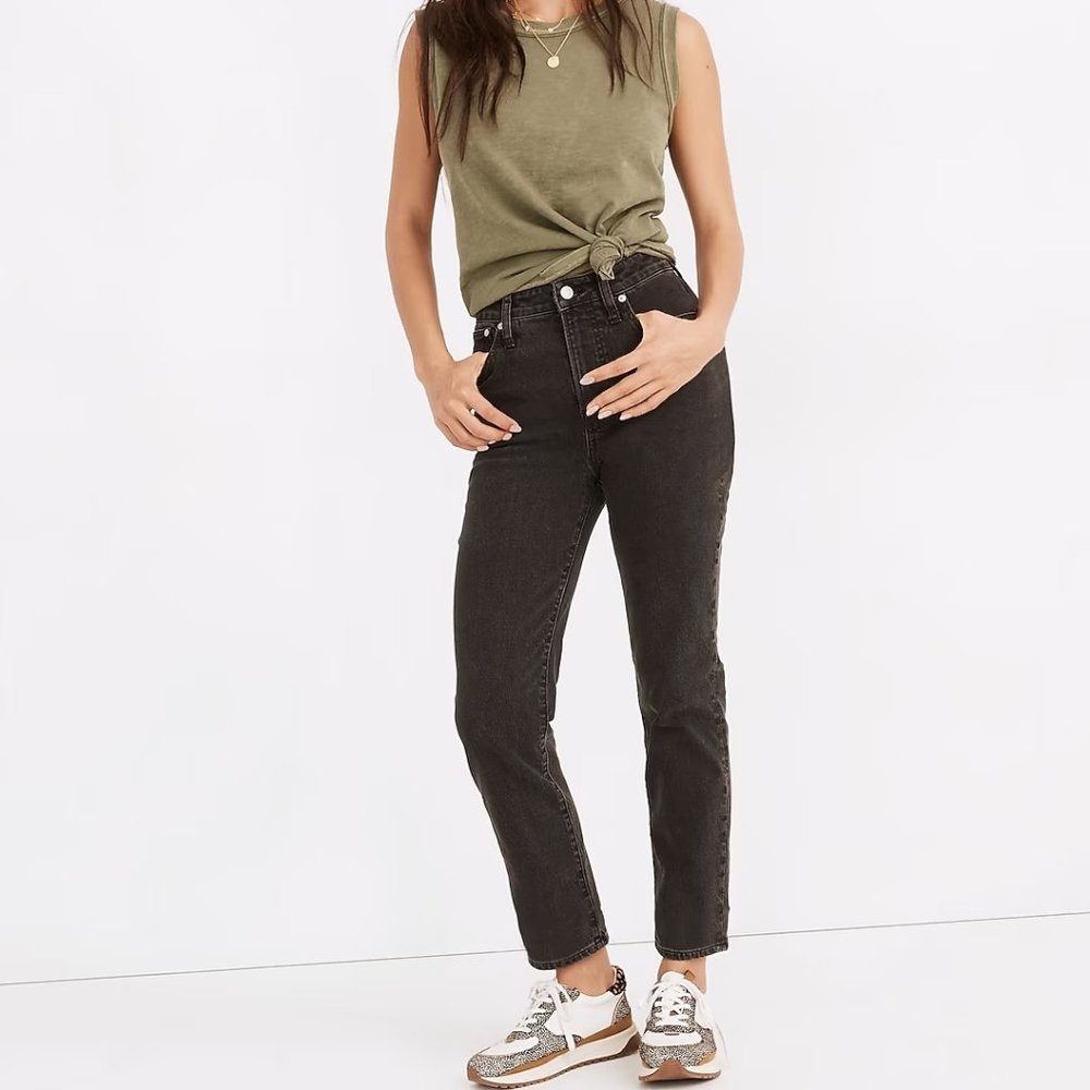 Madewell The Curvy Perfect Vintage Jean in Lunar Wash Black Jeans Size 32